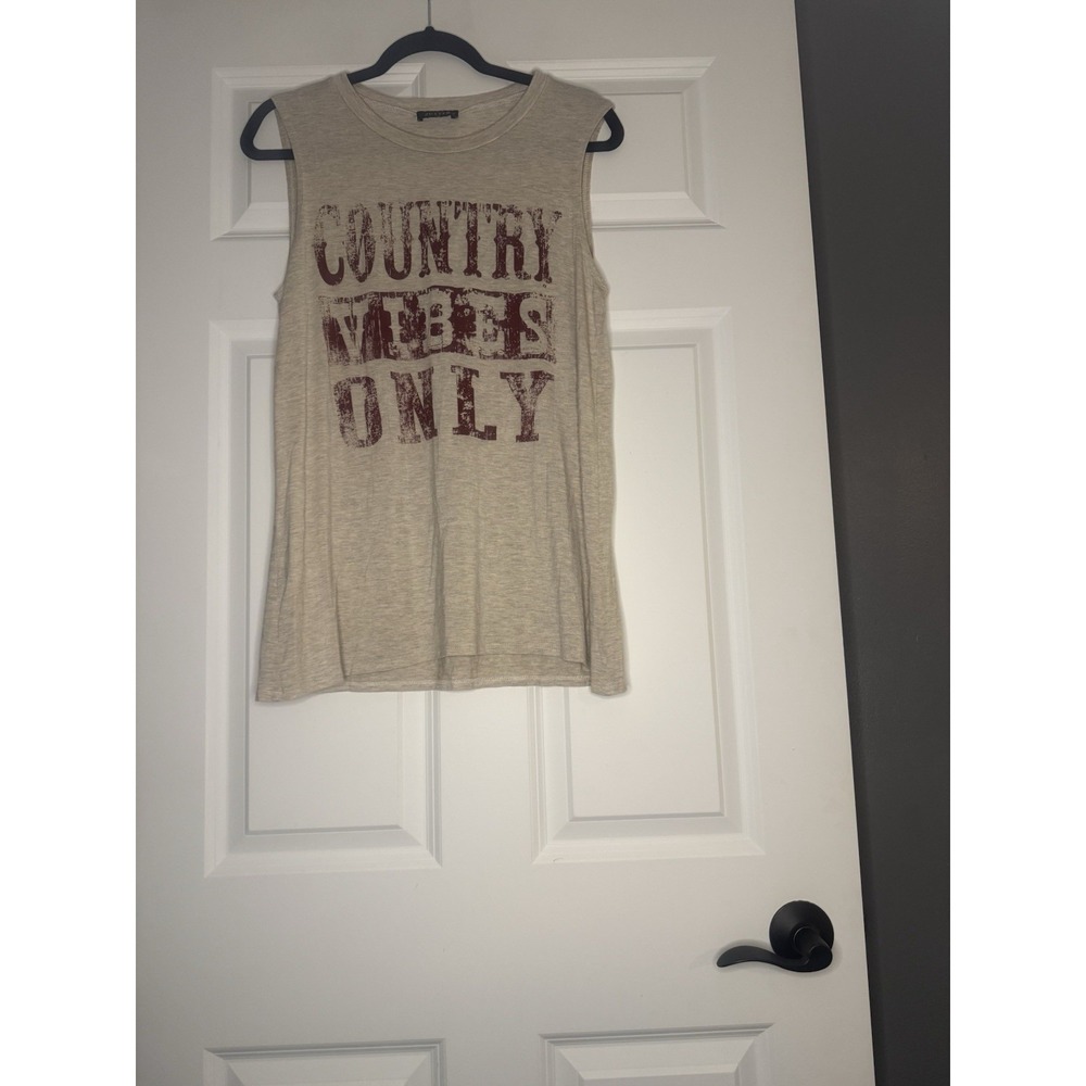 Zutter Tank Top Small Country Vibes Beige Red